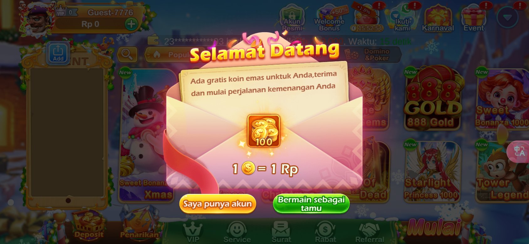 Dapatkan koin emas gratis di K3K3 1 Apk G 7 untuk pengguna baru.